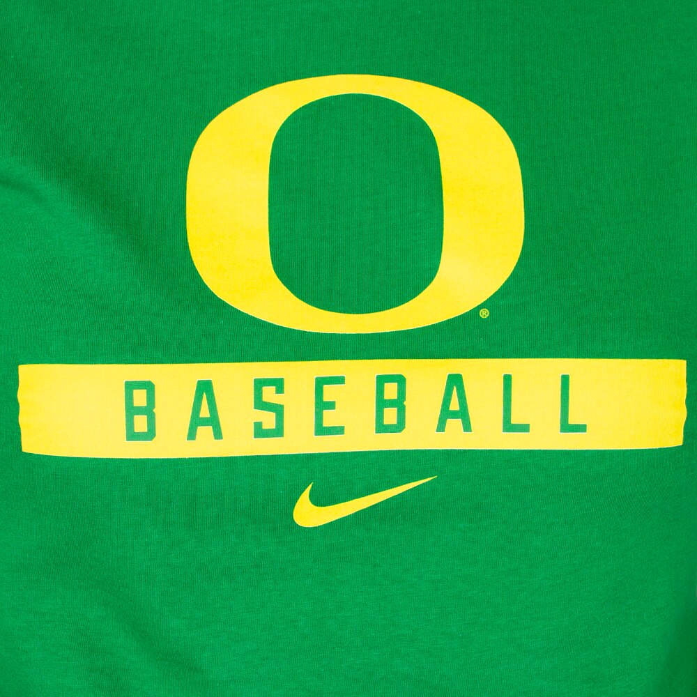 Classic Oregon O, Nike, Green, Crew Neck, Cotton, Women, Baseball, T-Shirt, 921095